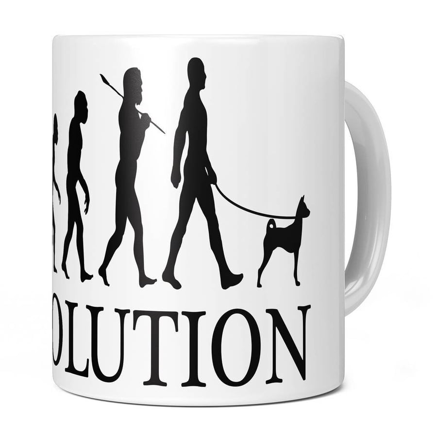 Basenji Evolution 11oz Coffee Mug Cup - Perfect Birthday Gift for Him or Her Pre