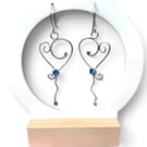 Sterling Silver Heart Cabochon Earrings - Gift Box - Stunning