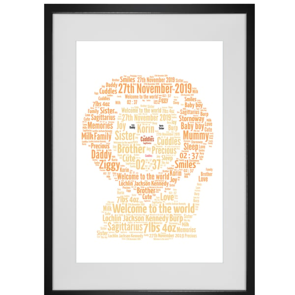 Personalised Lion New Baby Word Art Design