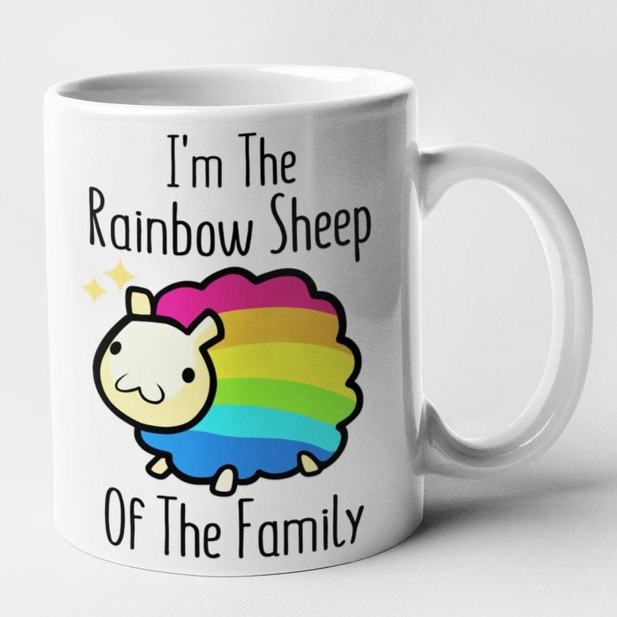 I'm The Rainbow Sheep Of The Family Novelty Gay Mug Gift Idea Funny Joke Present