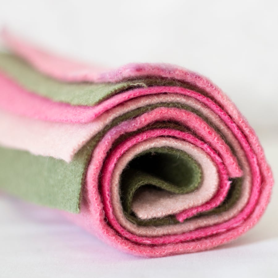 Beautiful Bundle Dyed Vintage Wool Felt Pieces
