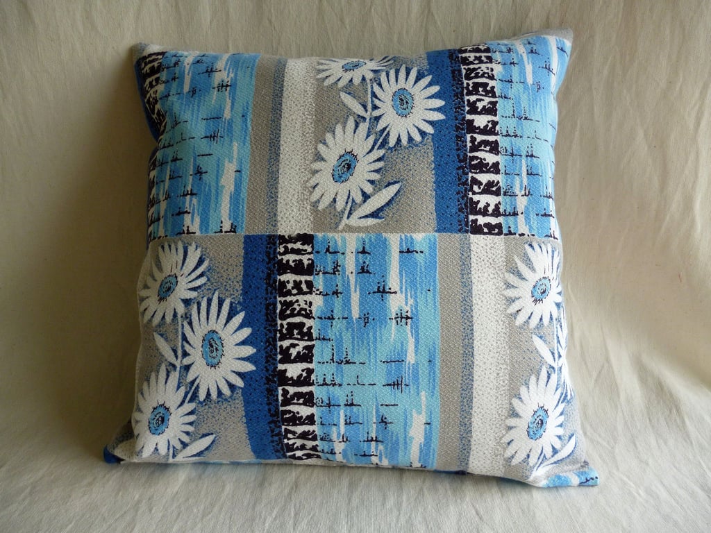 1950s vintage barkcloth cushion cover