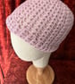 Pink 'Blush' Crocheted Hat for Women or Teenagers in Adult Size - Image 3