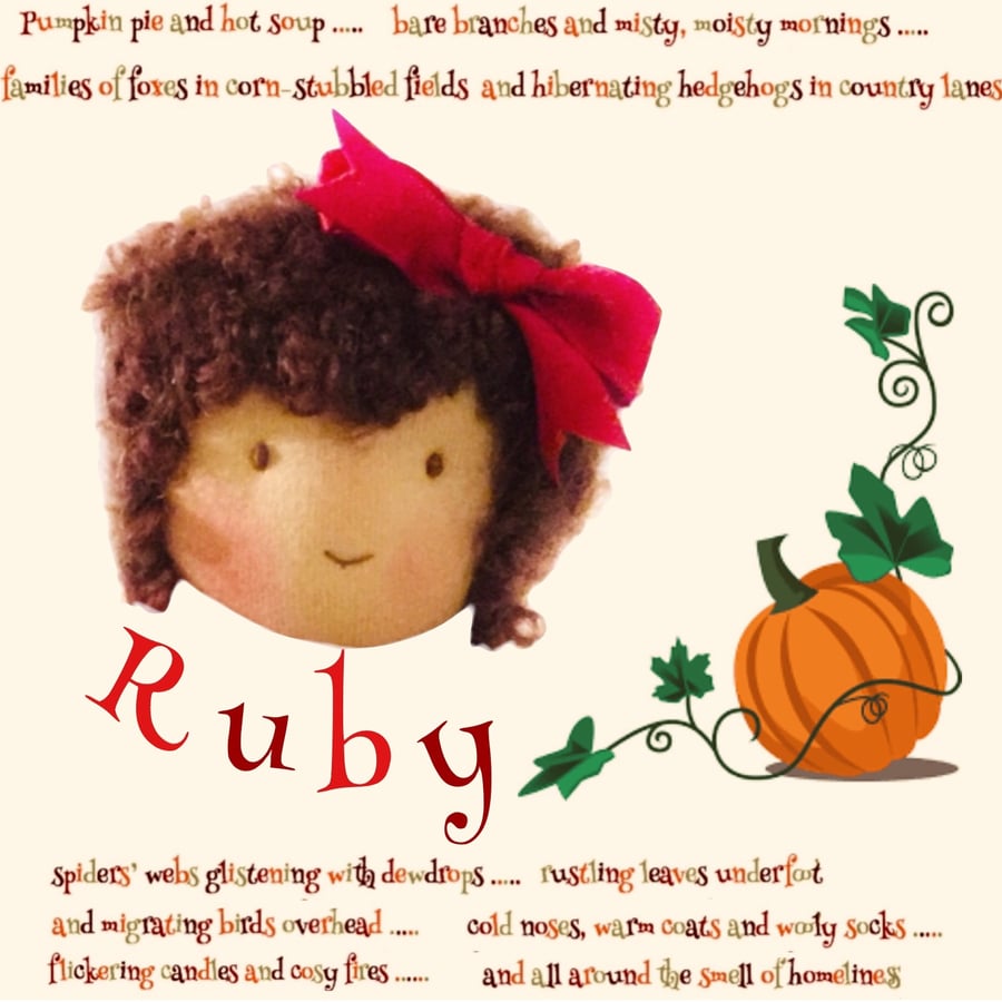 Ruby Rutherford -  a handcrafted Mulberry Green doll