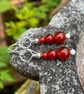 Sterling silver and carnelian bead earrings - Image 3