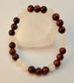 Red Tiger's Eye And Frosted White Jade Bracelet - Handmade In Devon. - Image 7