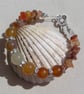 Orange Carnelian Agate Gemstone Chakra Bracelet "Citrus Burst" - Image 1