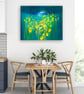 The Field Beyond is a semi-abstract yellow and green April meadow landscape  - Image 9