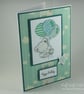 Handmade birthday card - teddy with balloons - Image 4