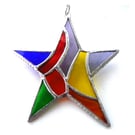 Patchwork Star Suncatcher Stained Glass Rainbow