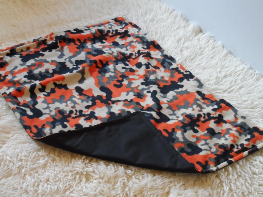 Dog Bed Duvet Cover - Orange Camouflage 