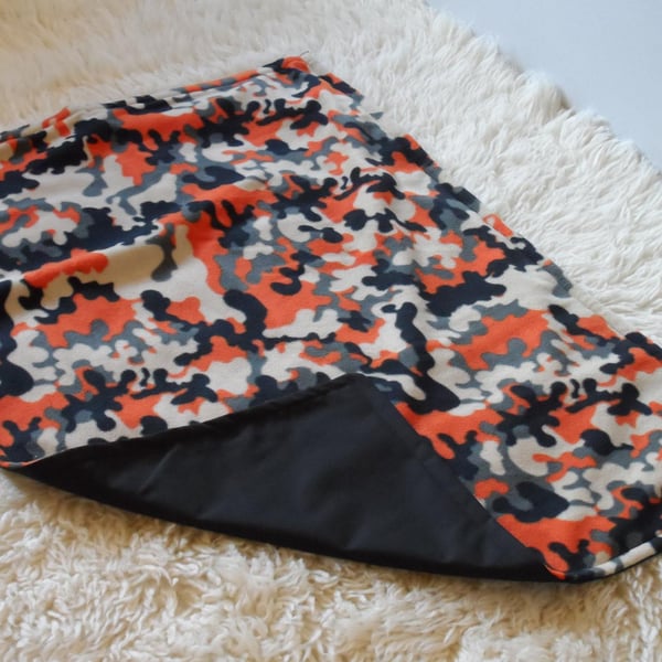 Dog Bed Duvet Cover - Orange Camouflage 