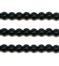Black Glass Pearl Beads 6mm Smooth Round for Jewellery Making