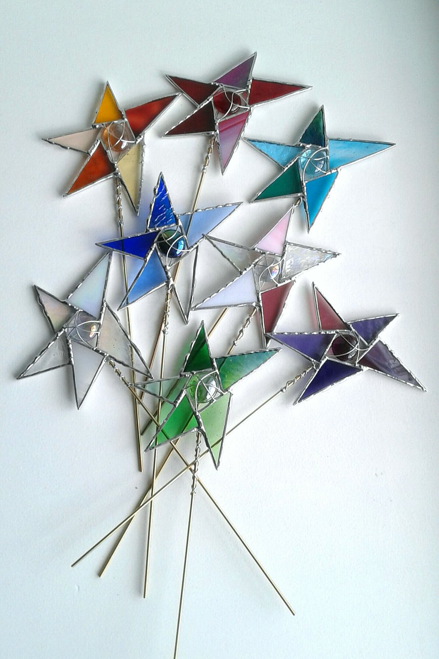 Stained glass star plant wand