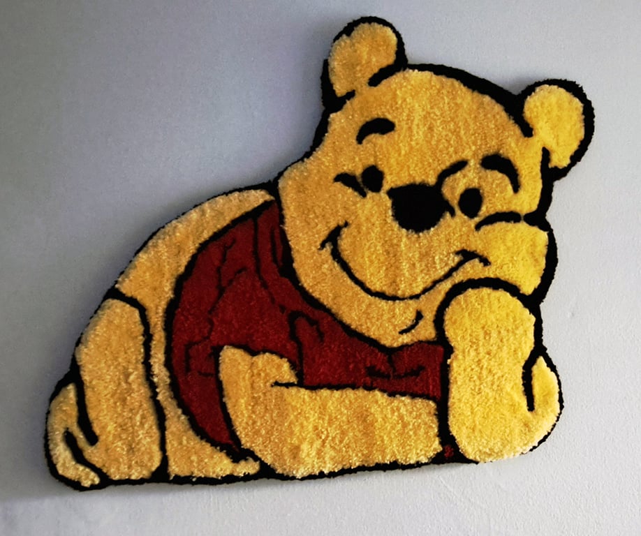 Beautiful Handmade Honey Bear Rug Wall Hanging 58 x 46 cm