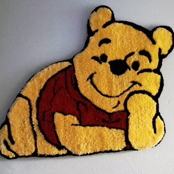 Beautiful Handmade Honey Bear Rug Wall Hanging 58 x 46 cm