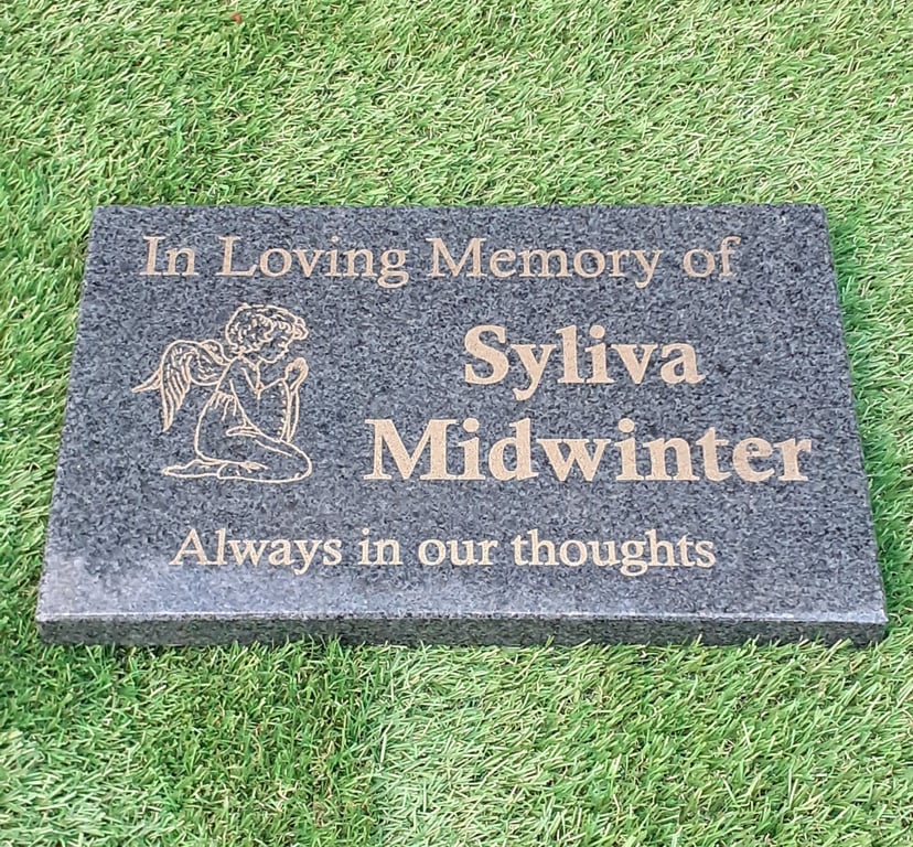 Granite Grave Marker Engraved Granite Memorial Plaque Flat Grave Cemetery Stone