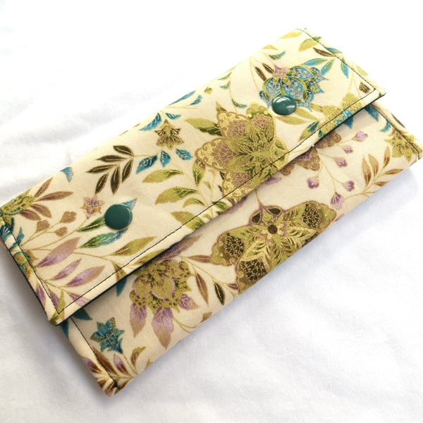 Fabric Purse - Floral Metallic