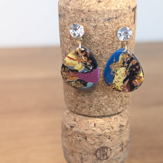 Summer bloom scrap mini pebble dangle