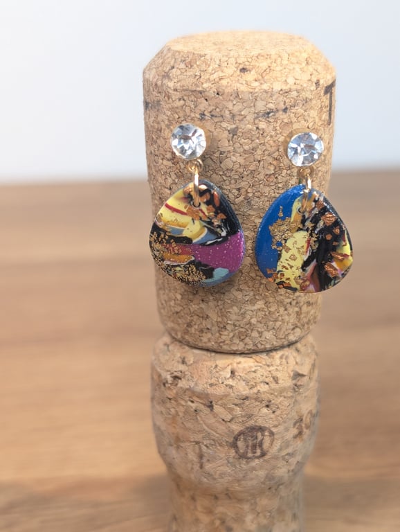 Summer bloom scrap mini pebble dangle