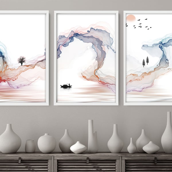 Living room wall decor, Home Decor Wall hanging, Japanese Art New Home gift