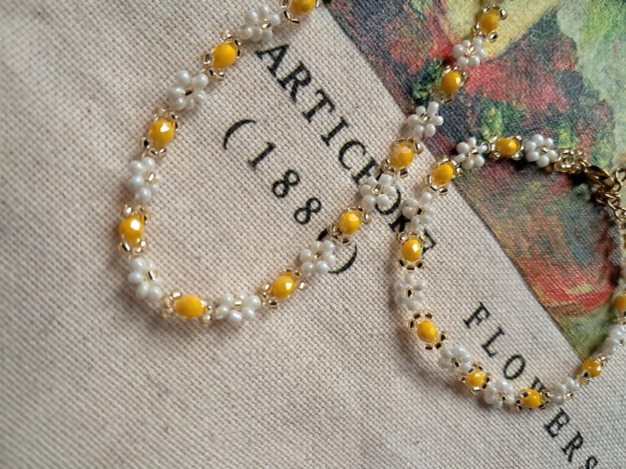 Lemon Blossom Necklace & Matching Bracelet Set Handmade Jewellery 