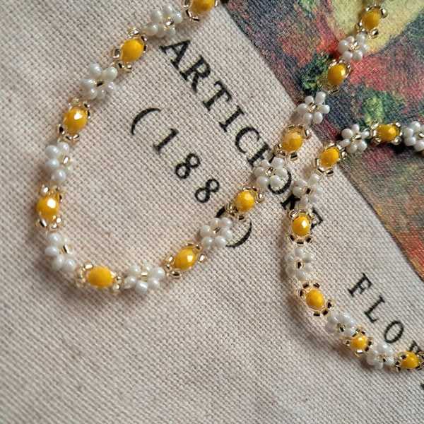 Lemon Blossom Necklace & Matching Bracelet Set Handmade Jewellery 