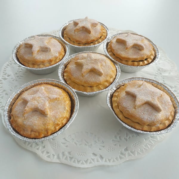 Faux Fake Bake Food 6 Mince Pies Christmas Table Decoration 