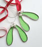 Stained Glass Christmas Decoration - Mistletoe - Image 2