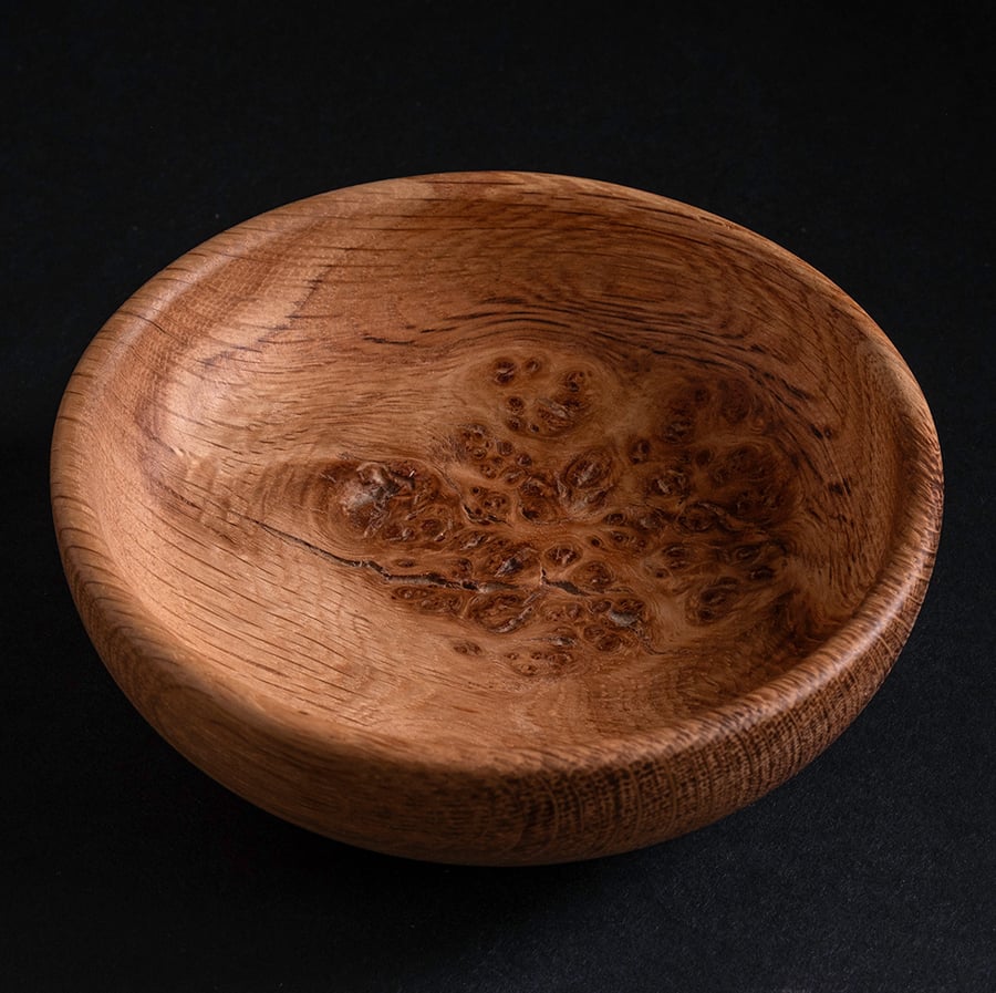 Small oak burr bowl W120mm by H40mm