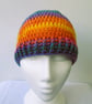Multi colour crochet beanie hat for an adult - Image 2