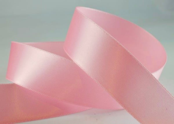 Pink satin ribbon 25mm, 38mm x 3 metres 