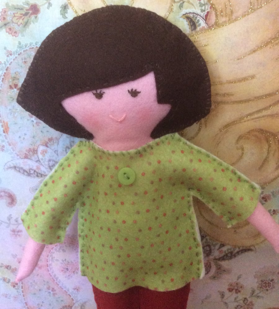 Hand Stitched Felt Doll