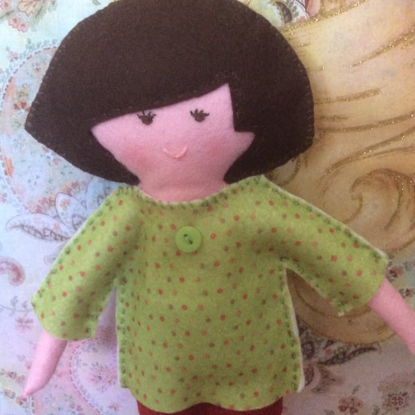 Hand Stitched Felt Doll
