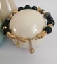 Black, gray & gold rhinestone beaded bracelet - Image 6