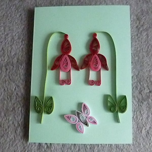 Quilled Fuchsia and Butterfly