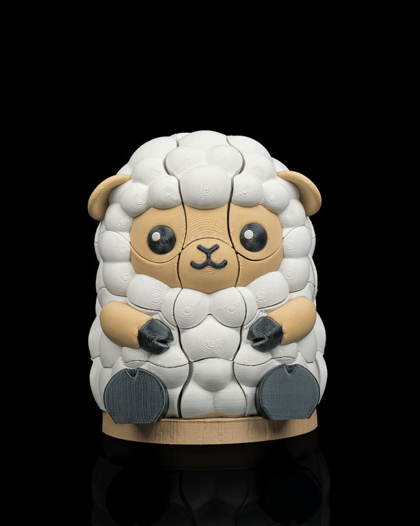 Puzzle Sheep – 3D Printed Collectible Assembly Figure Wooly Build