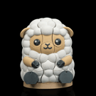 Puzzle Sheep – 3D Printed Collectible Assembly Figure Wooly Build