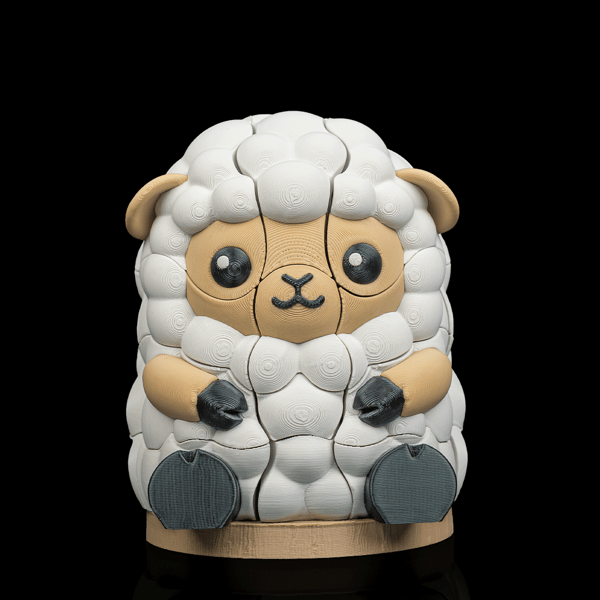 Puzzle Sheep – 3D Printed Collectible Assembly Figure Wooly Build