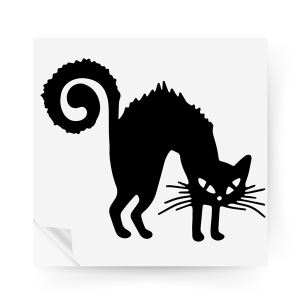 Spooky Cat Window Sticker: Halloween Decorations, Silhouette Window Decal 