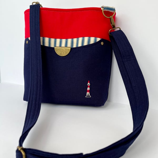 Handmade Nautical Crossbody – Adjustable Strap & Pockets