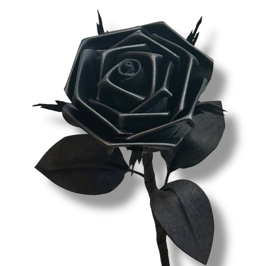Black Leather Rose - Where Darkness Blooms