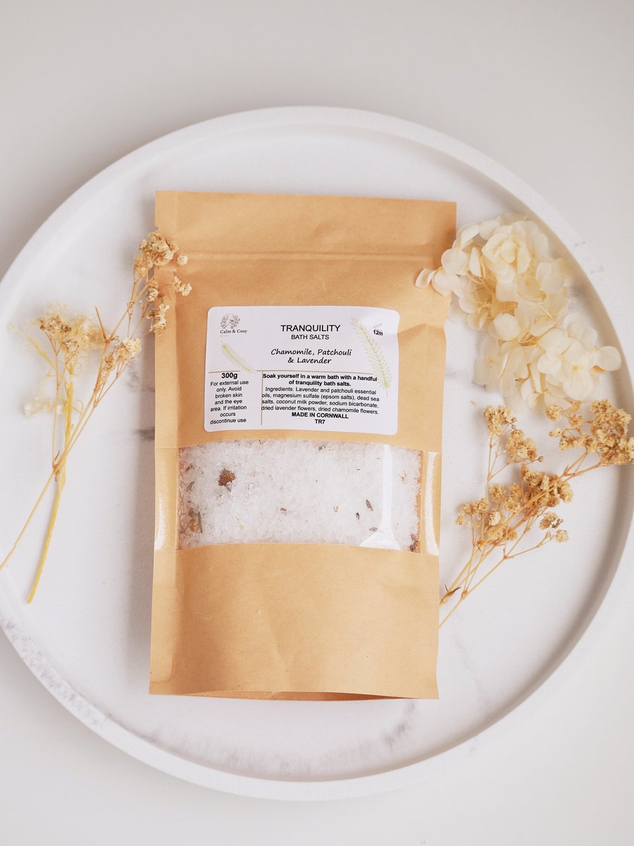 CHAMOMILE, PATCHOULI & LAVENDER BATH SALTS 300G