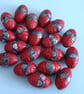 For Elisabeth - Vintage Chinese Cinnebar Beads - loose x 19 - red with cloisonne