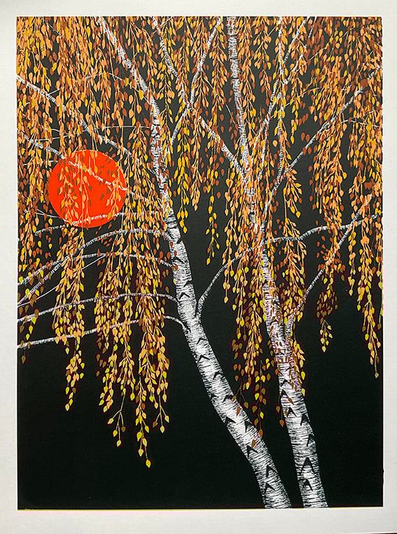 Autumn Birch screen print - perfectly imperfect