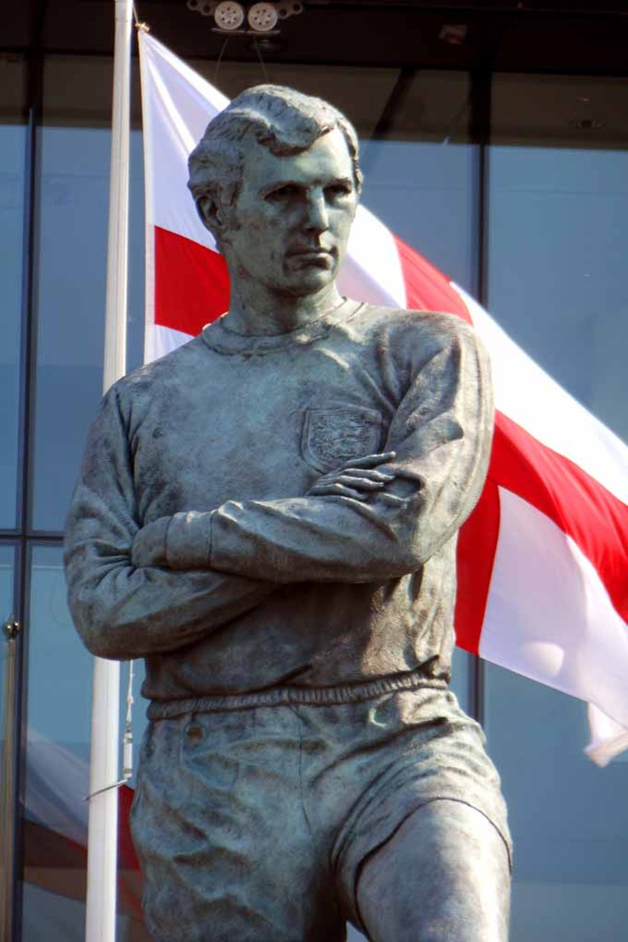 Bobby Moore Statue England Flag Wembley Stadium Photograph Print