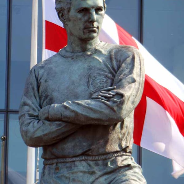 Bobby Moore Statue England Flag Wembley Stadium Photograph Print