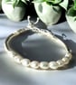 Sterling Silver Pearl Noodle Bracelet – 5mm Rice Pearls, Adjustable Slider Clasp - Image 1