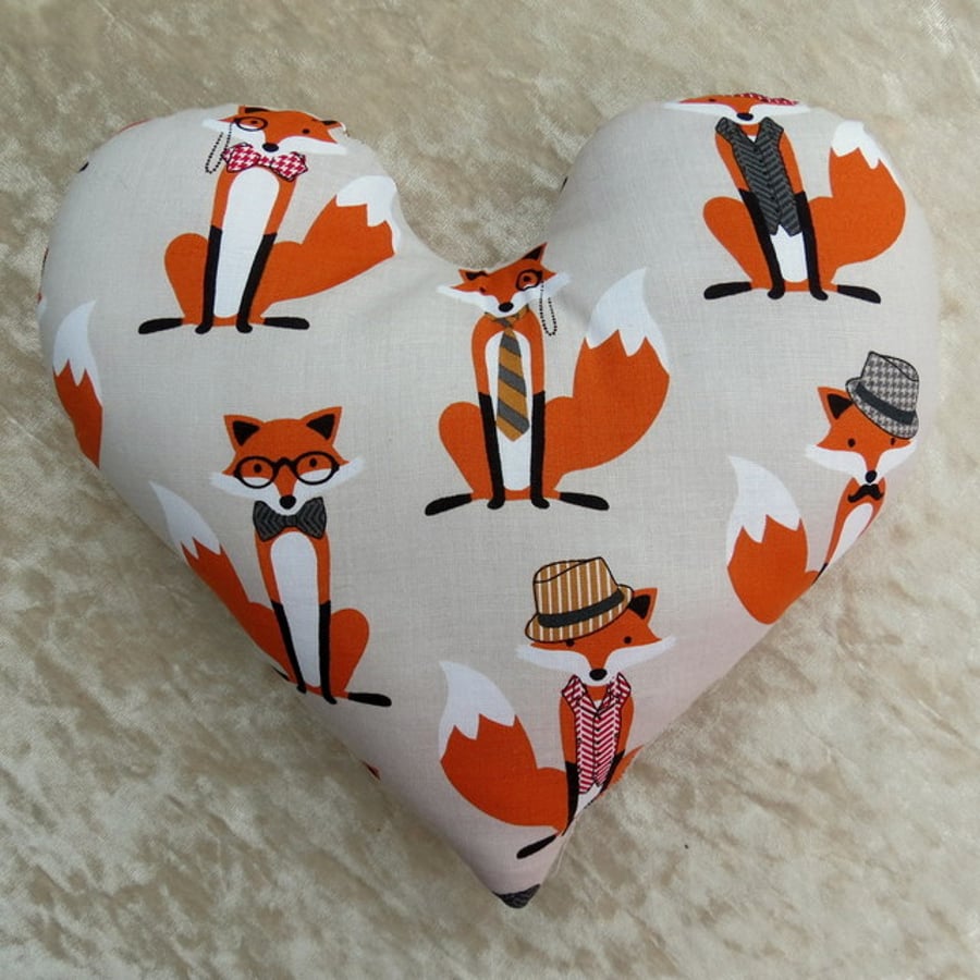 Breast Cancer Pillow. Mastectomy Pillow. Mr Fox design.. Heart Pillow.