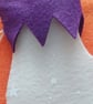 Handmade Elf Boot Christmas Cream and Purple - Image 3